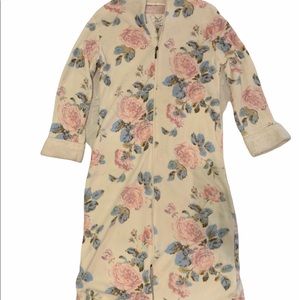 Carole Hochman Floral Zip Up Plush Robe